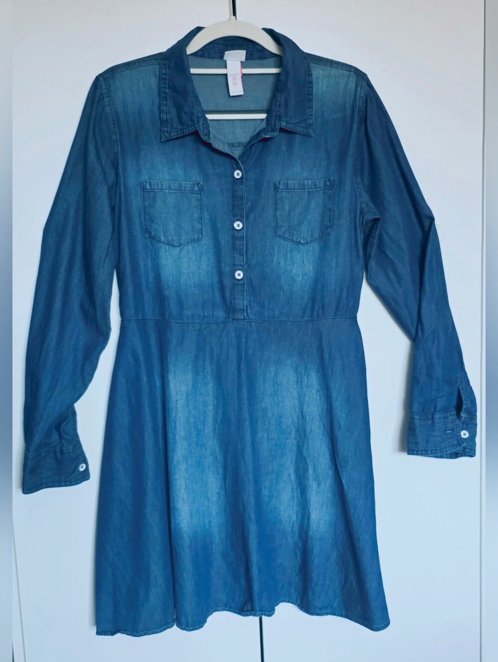 Justice Denim Button-Up Dress in Blue | Size 20